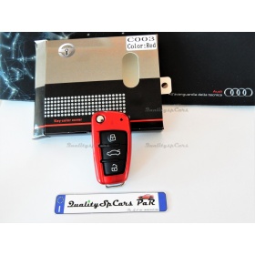 Cover RIGIDA Rosso Metalizzato, GUSCIO per Chiave Audi A3 (8V), Copertura Protezione Telecomando in ABS Termico