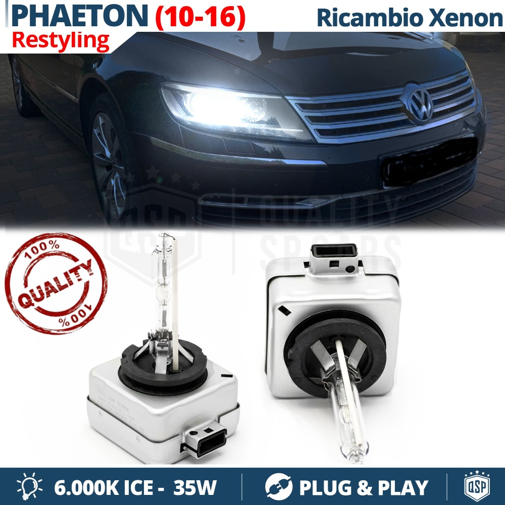 2x Bombillas Xenon D3S de Repuesto para VOLKSWAGEN PHAETON 10-16 Luz 6.000K Blanco Frio Lámpara 35W