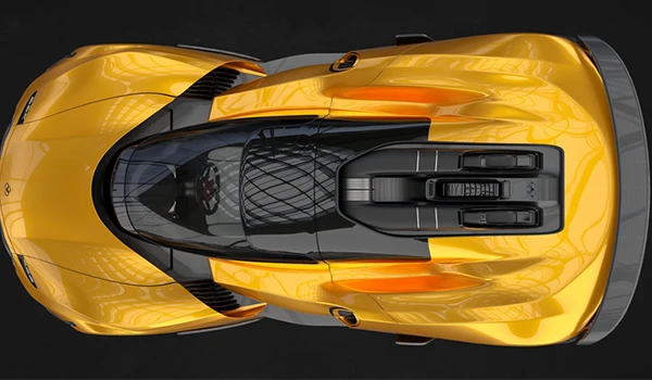 Coche deportivo Lotus visto desde arriba