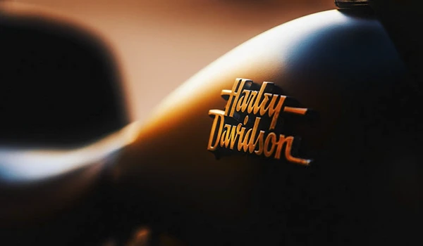 Detalle lateral de una motocicleta Harley