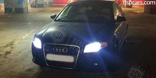 Audi-A4-B7-Kit-Faros-LED-canbus-Luz-de-cruce-QSPCARS Audi A4 b7 con faros LED encendidos